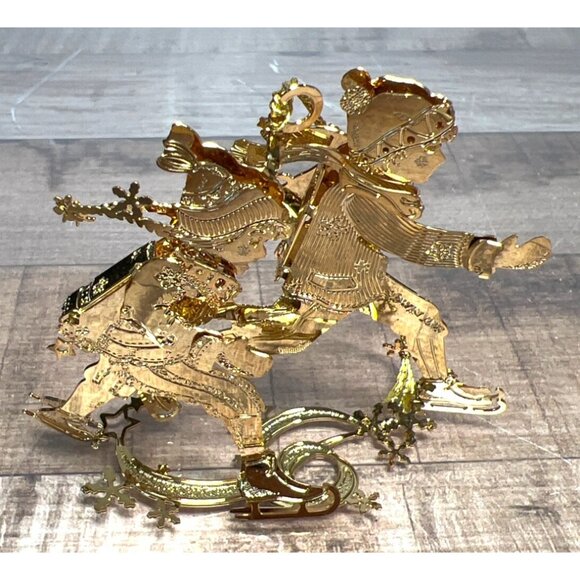 Baldwin 24K Gold Plated Ice Skaters Collectible Sculpture Art Figurine - Picture 4 of 4